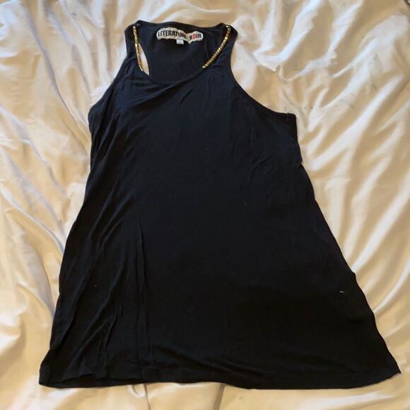 Black tank top with gold studs - Picture 1 of 2